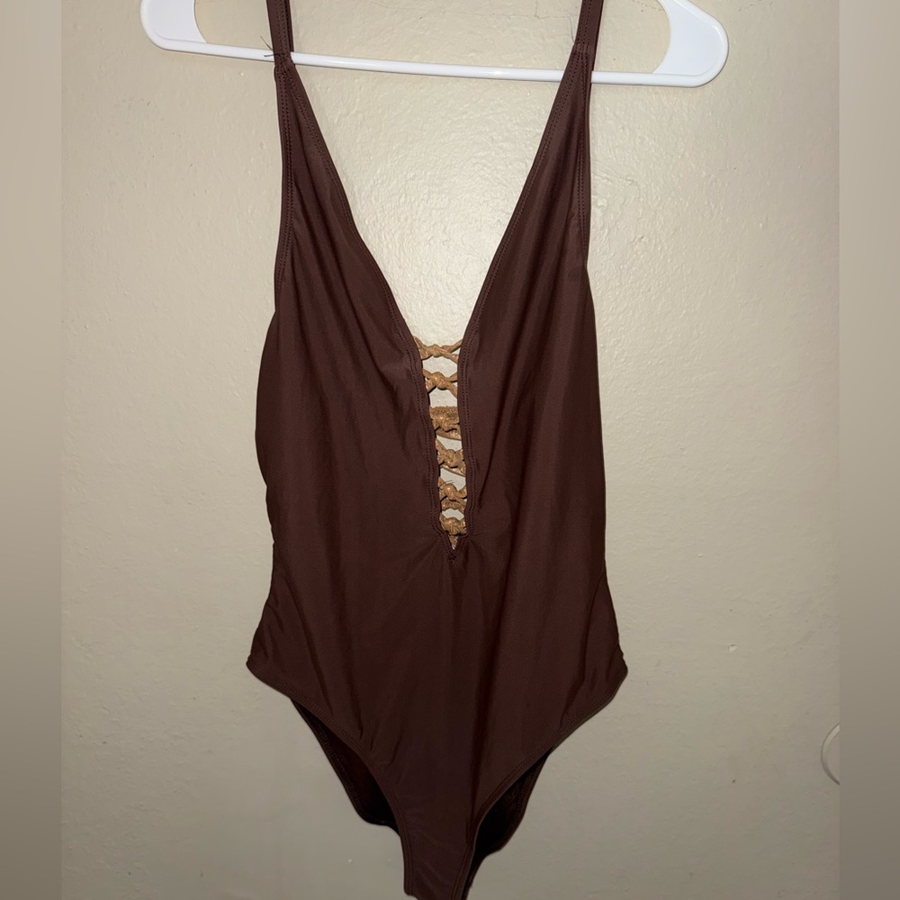 Brown one piece Refuge bathing suit size XL